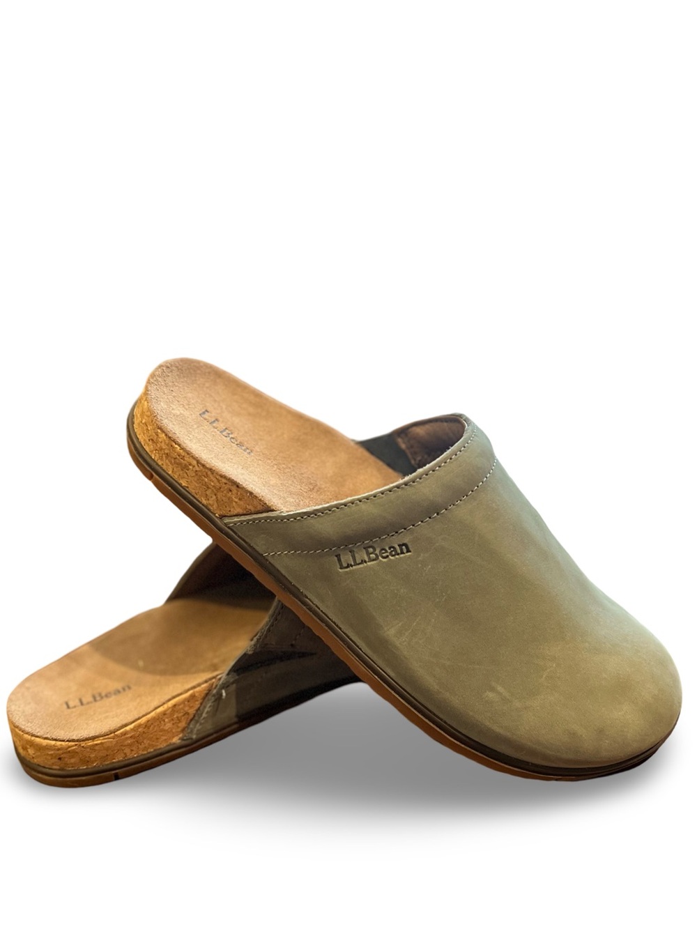L.L. Bean Women’s Go Anywhere Clogs Olive Leather - Picture 2 of 12
